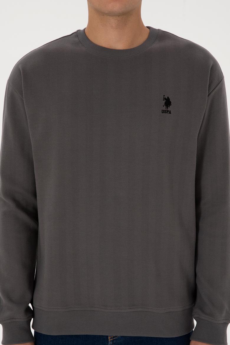 Erkek Comfort Fit Bisiklet Yaka Antrasit Sweatshirt - 50317050019