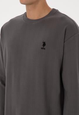 Erkek Comfort Fit Bisiklet Yaka Antrasit Sweatshirt - 50317050019