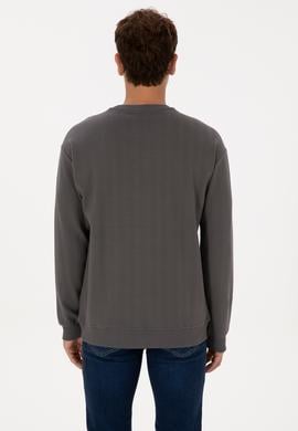 Erkek Comfort Fit Bisiklet Yaka Antrasit Sweatshirt - 50317050019