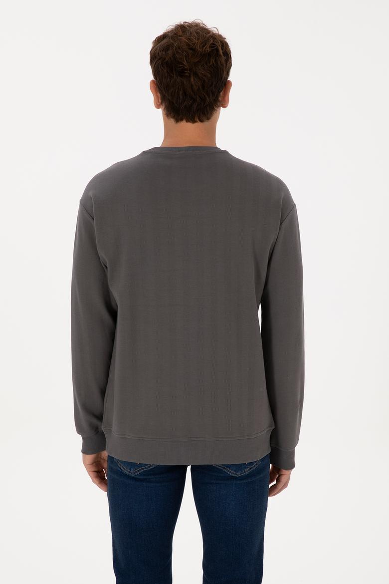 Erkek Comfort Fit Bisiklet Yaka Antrasit Sweatshirt - 50317050019