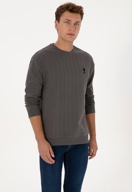 Erkek Comfort Fit Bisiklet Yaka Antrasit Sweatshirt - 50317050019