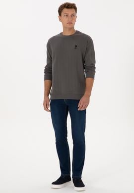 Erkek Comfort Fit Bisiklet Yaka Antrasit Sweatshirt - 50317050019