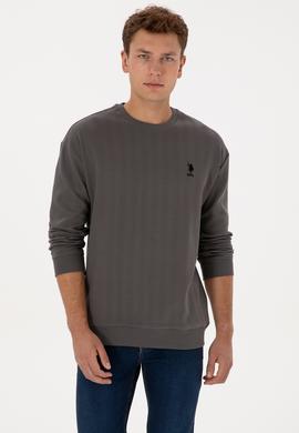 Erkek Comfort Fit Bisiklet Yaka Antrasit Sweatshirt - 50317050019