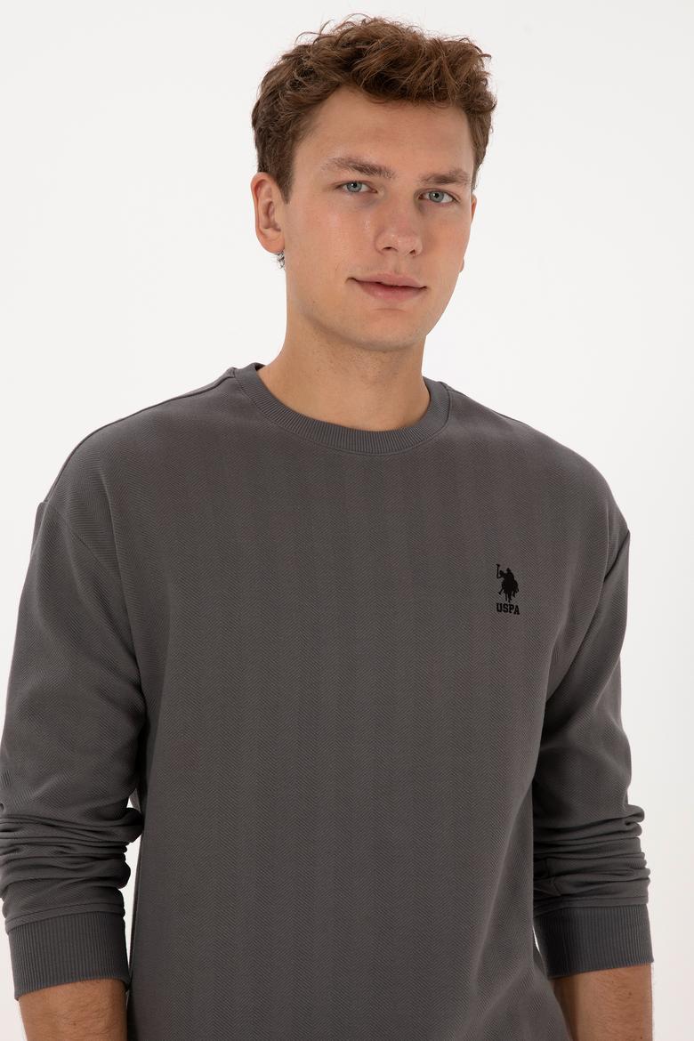 Erkek Comfort Fit Bisiklet Yaka Antrasit Sweatshirt - 50317050019