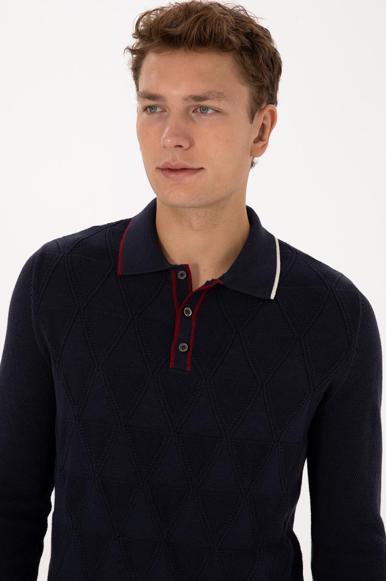 Erkek Lacivert Kazak