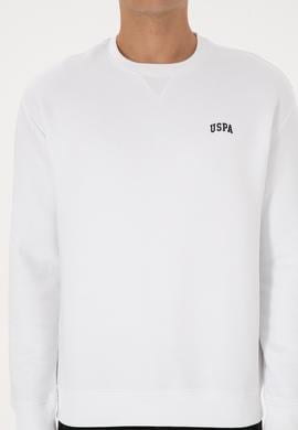 Erkek Comfort Fit Bisiklet Yaka Şardonlu Beyaz Basic Sweatshirt - 50313757103