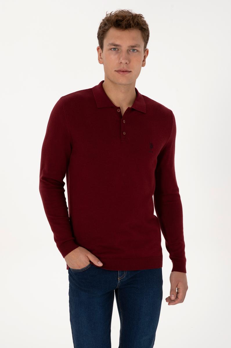 Erkek Bordo Basic Kazak