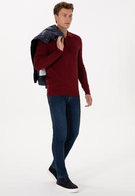 Erkek Bordo Basic Kazak - 50307799056