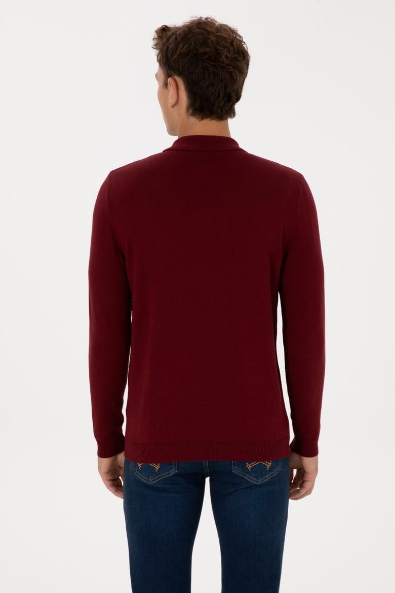 Erkek Bordo Basic Kazak - 50307799056