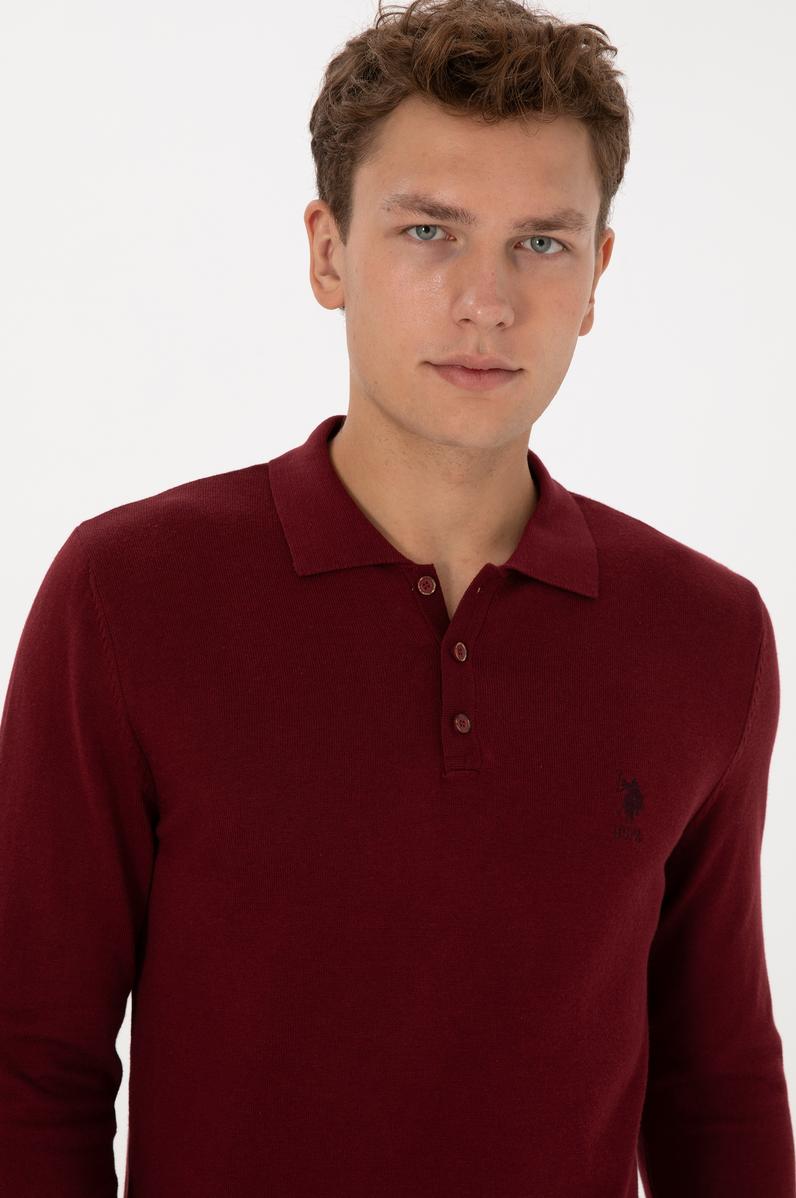 Erkek Bordo Basic Kazak