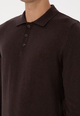 Erkek Koyu Kahverengi Basic Kazak - 50307799032