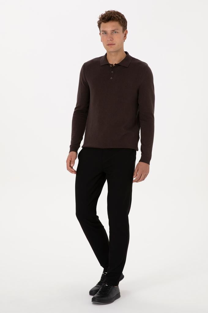 Erkek Siyah Jogger Fit Kanvas / Chino Pantolon