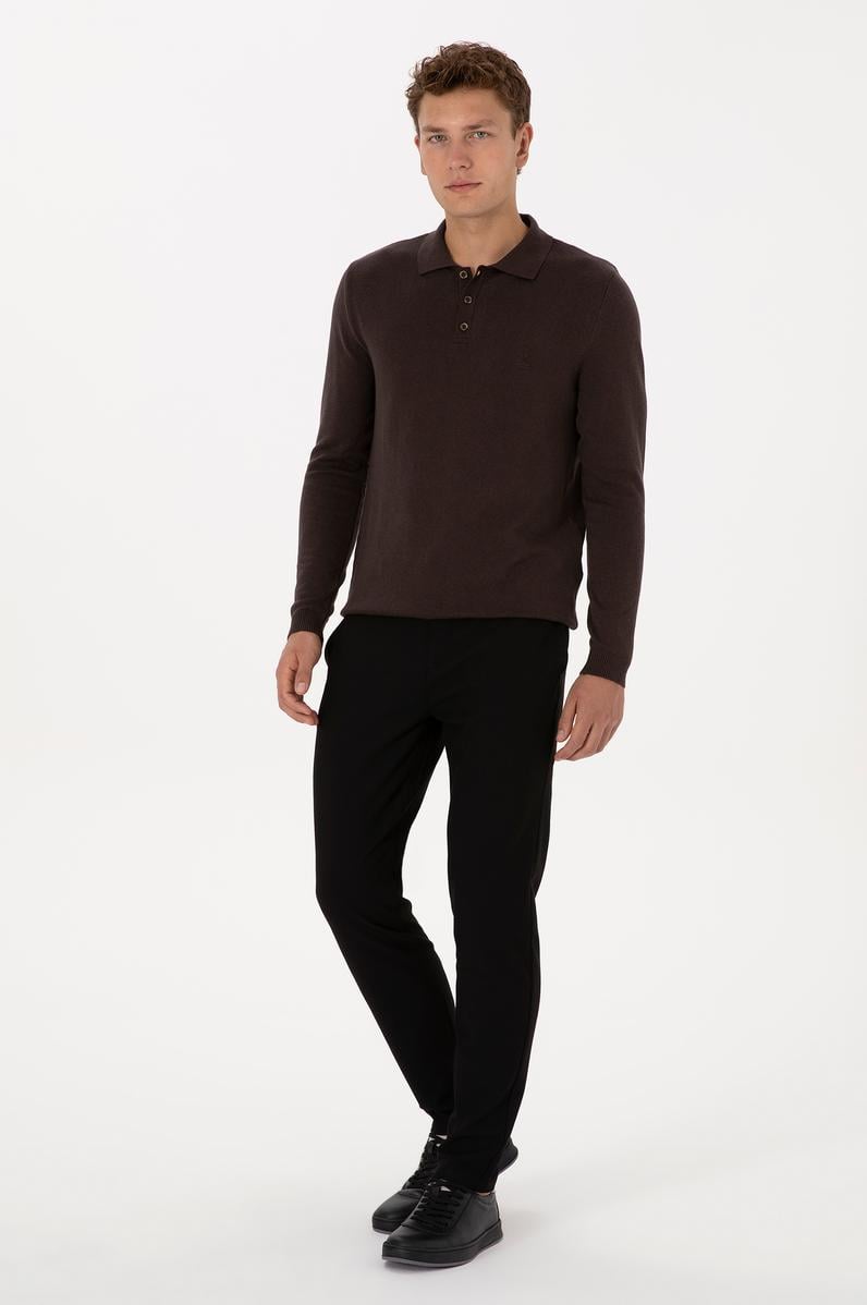 Erkek Siyah Jogger Fit Kanvas / Chino Pantolon