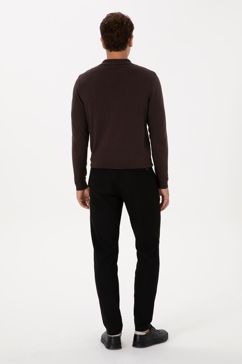 Erkek Siyah Jogger Fit Kanvas / Chino Pantolon - 50311905029