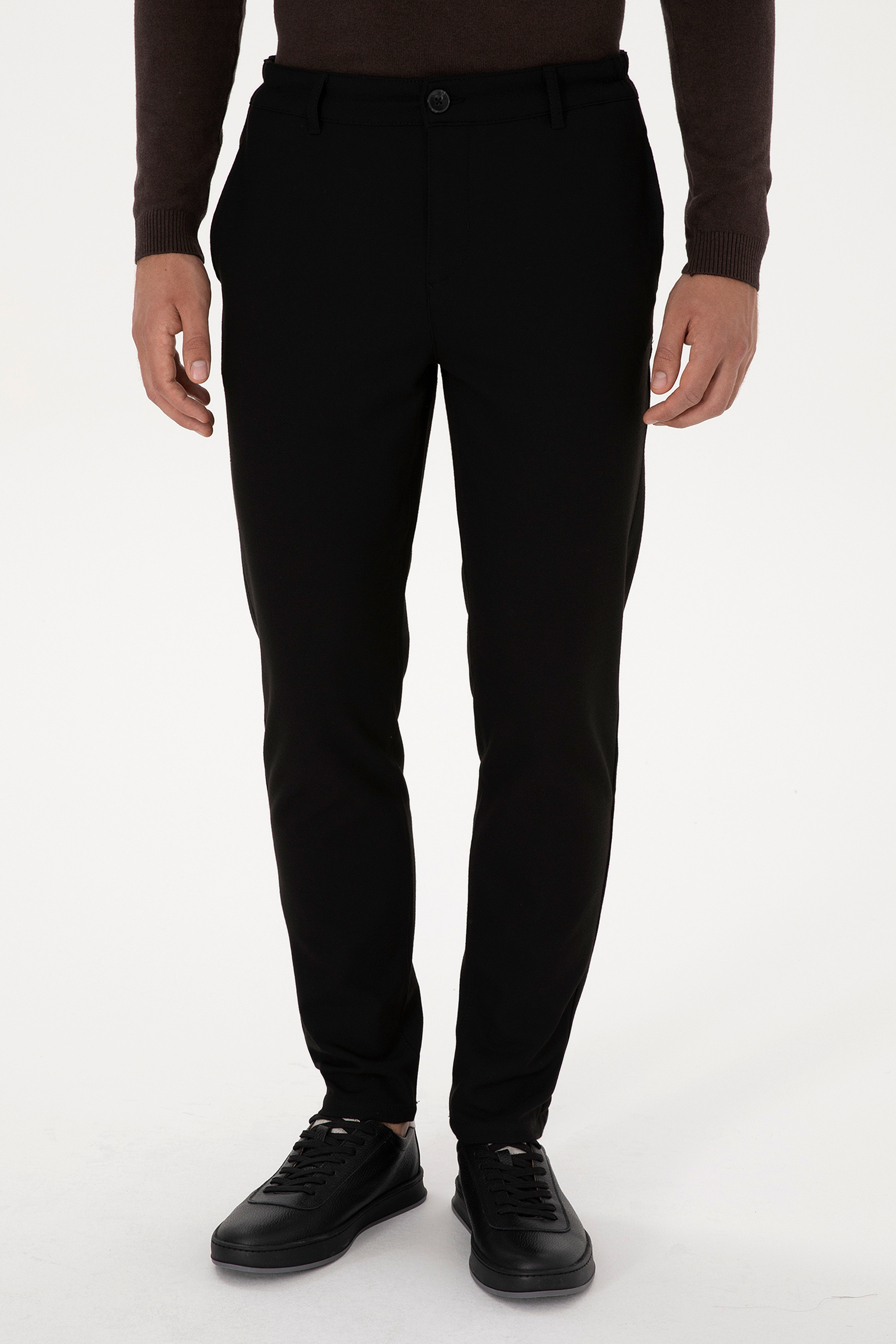 Erkek Siyah Jogger Fit Kanvas / Chino Pantolon - Image 2