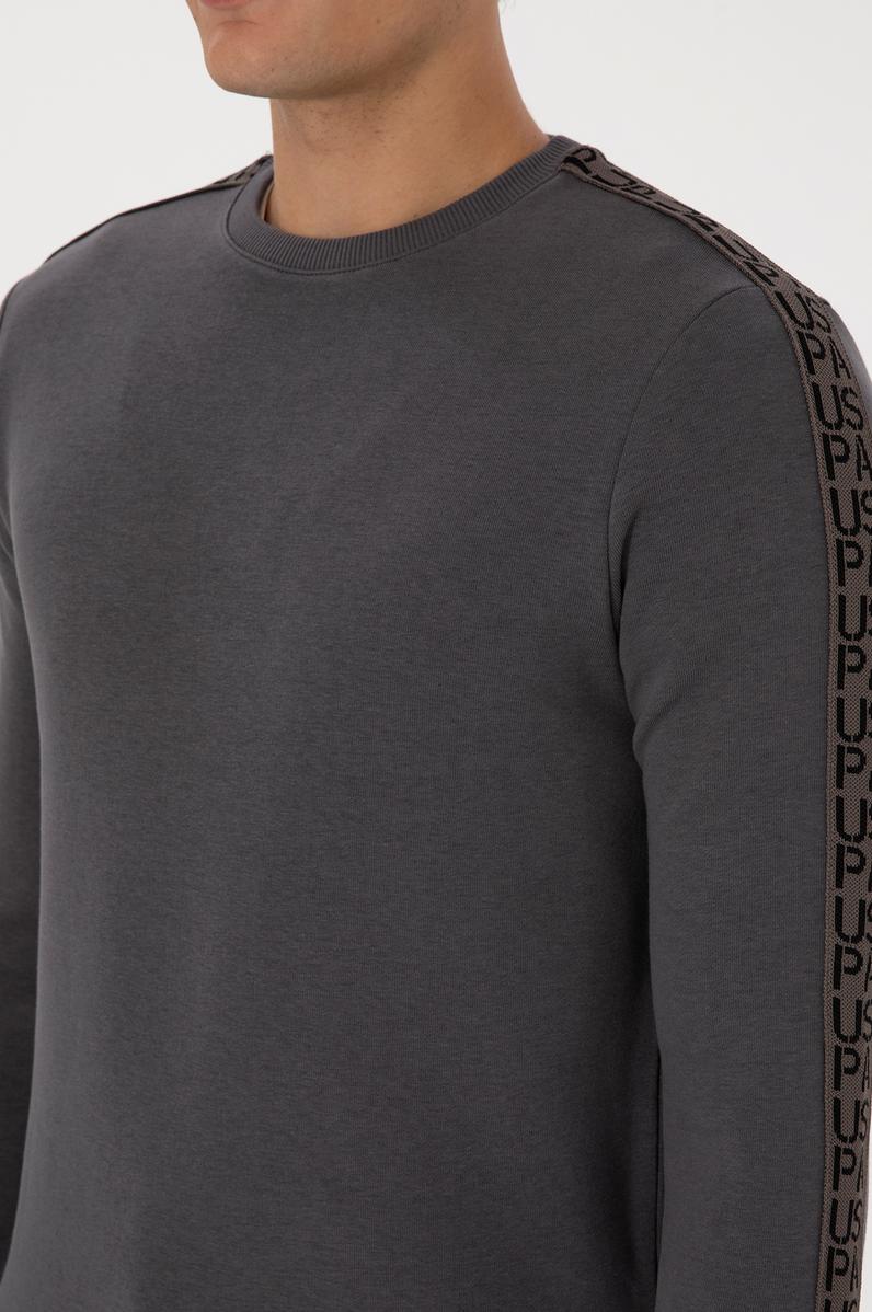 Erkek Regular Fit Bisiklet Yaka Gri Sweatshirt