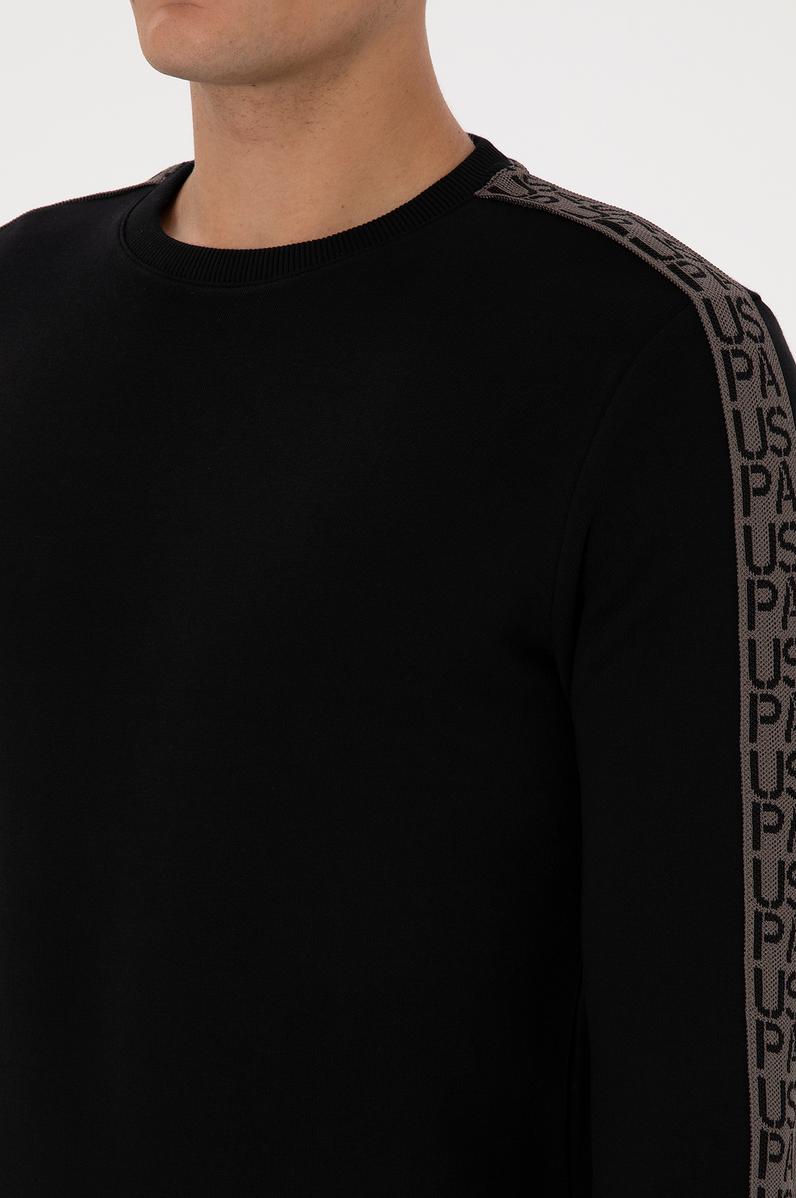 Erkek Regular Fit Bisiklet Yaka Siyah Sweatshirt