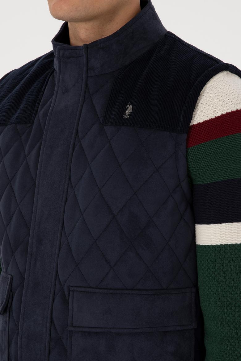 Erkek Lacivert Deri Yelek - 50317322003