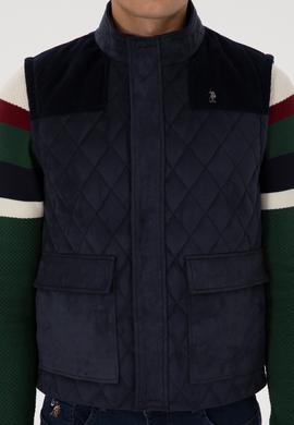 Erkek Lacivert Deri Yelek - 50317322003