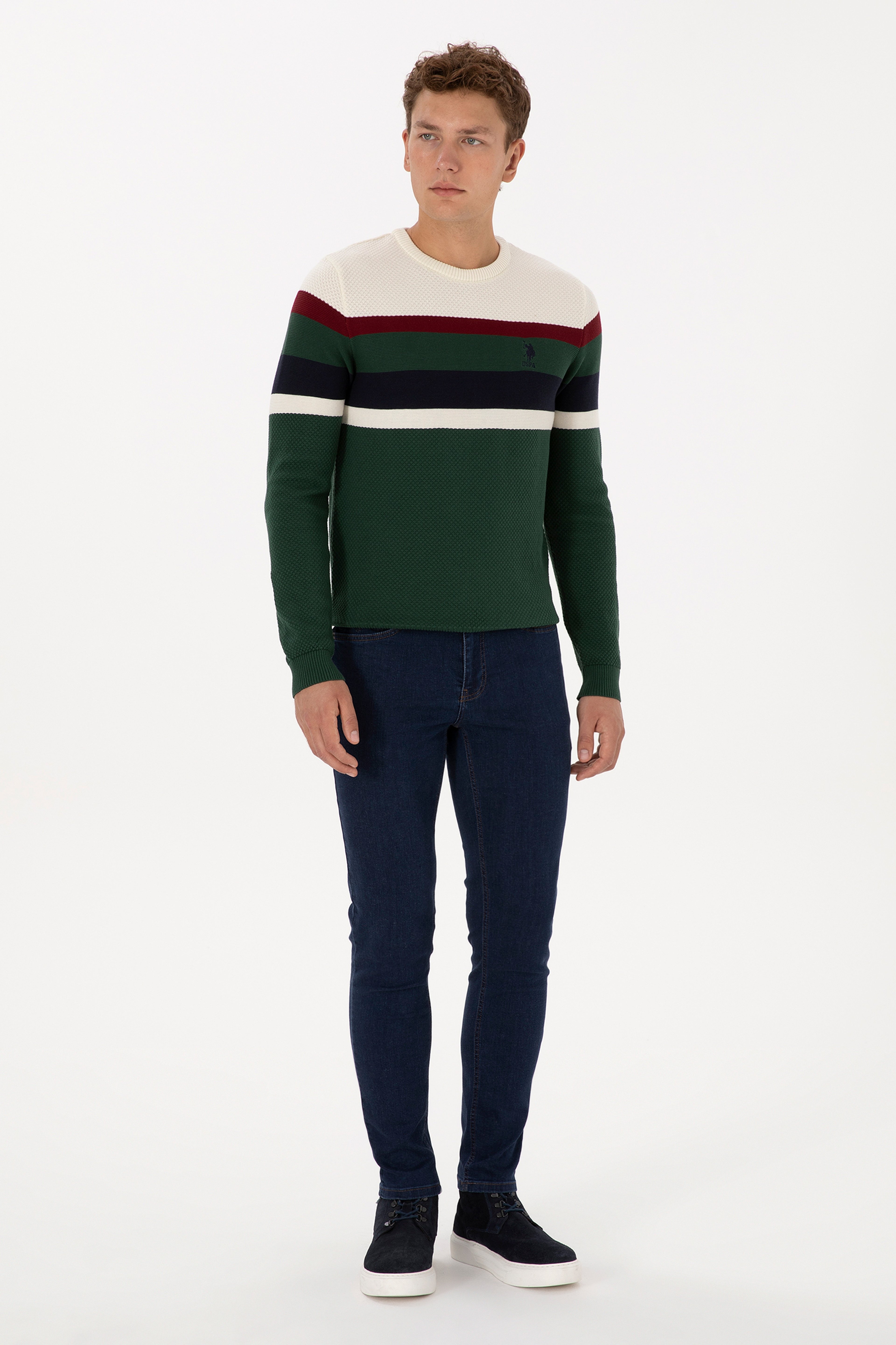 Erkek Koyu Mavi Slim Fit Jean Pantolon - Image 3