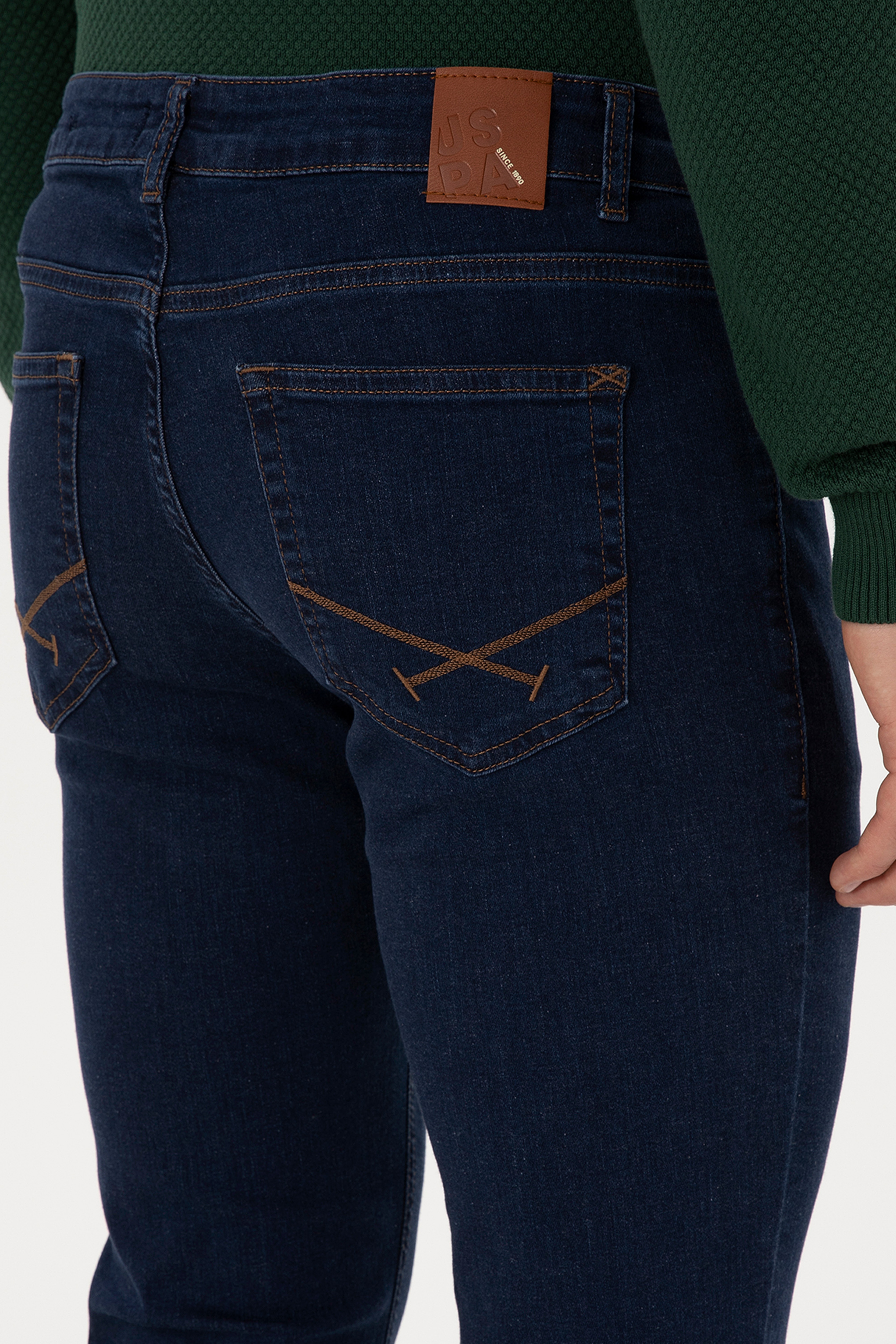 Erkek Koyu Mavi Slim Fit Jean Pantolon - Image 6