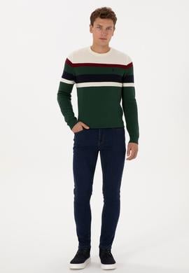 Erkek Koyu Mavi Slim Fit Jean Pantolon - 50317433023