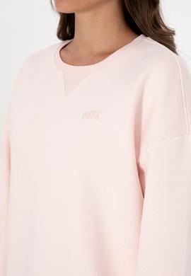 Kadın Açık Pembe Şardonlu Bisiklet Yaka Basic Sweatshırt - 50313586104