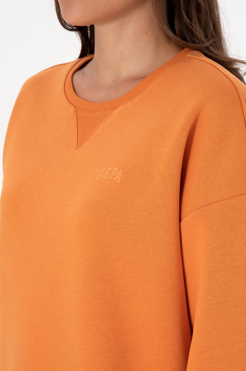 Kadın Bakır Şardonlu Bisiklet Yaka Basic Sweatshırt