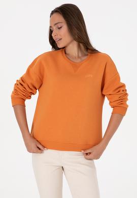 Kadın Bakır Şardonlu Bisiklet Yaka Basic Sweatshırt - 50313586109