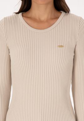 Kadın Taş Melanj Bisiklet Yaka Kazak - 50314780003