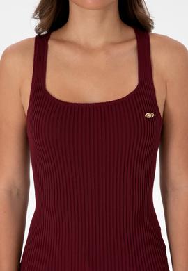 Kadın Bordo Kare Yaka Kazak - 50314626012