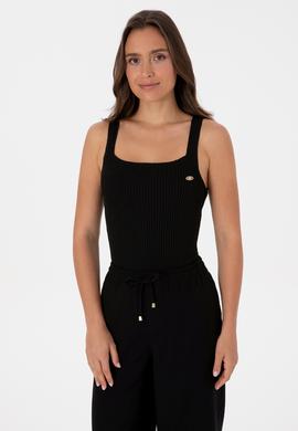 Kadın Siyah Kare Yaka Kazak - 50314626018