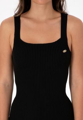 Kadın Siyah Kare Yaka Kazak - 50314626018