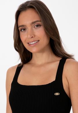 Kadın Siyah Kare Yaka Kazak - 50314626018