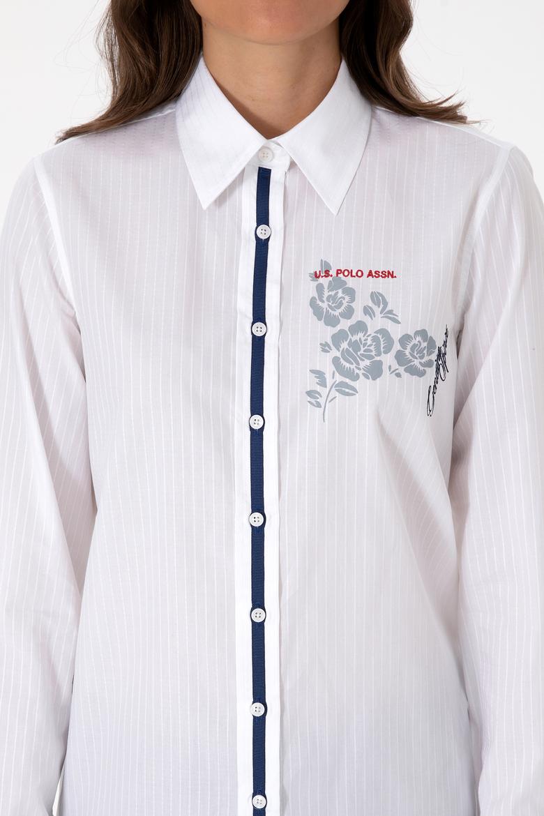 Kadın Beyaz Uzun Kollu Gömlek - 50316397002