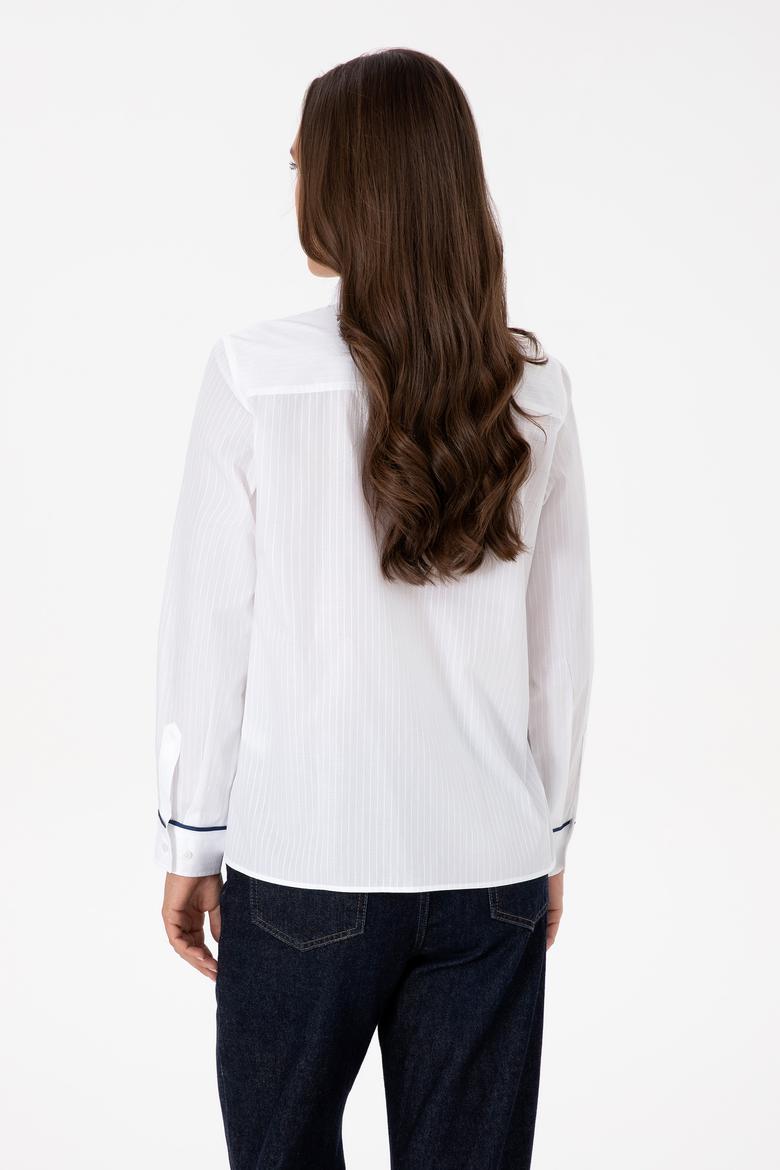 Kadın Beyaz Uzun Kollu Gömlek - 50316397002