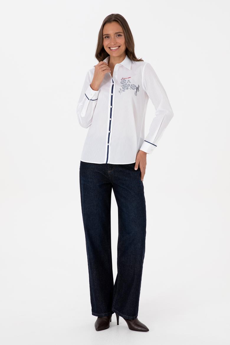 Kadın Beyaz Uzun Kollu Gömlek - 50316397002