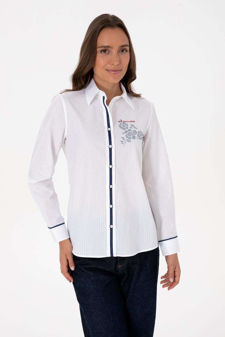 Kadın Beyaz Uzun Kollu Gömlek - 50316397002