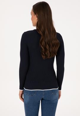 Kadın Lacivert Bisiklet Yaka Kazak - 50314780011