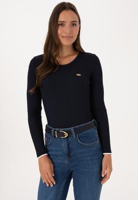 Kadın Lacivert Bisiklet Yaka Kazak - 50314780011