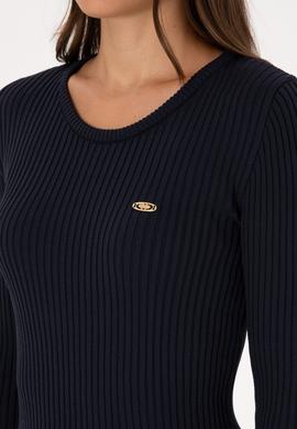 Kadın Lacivert Bisiklet Yaka Kazak - 50314780011