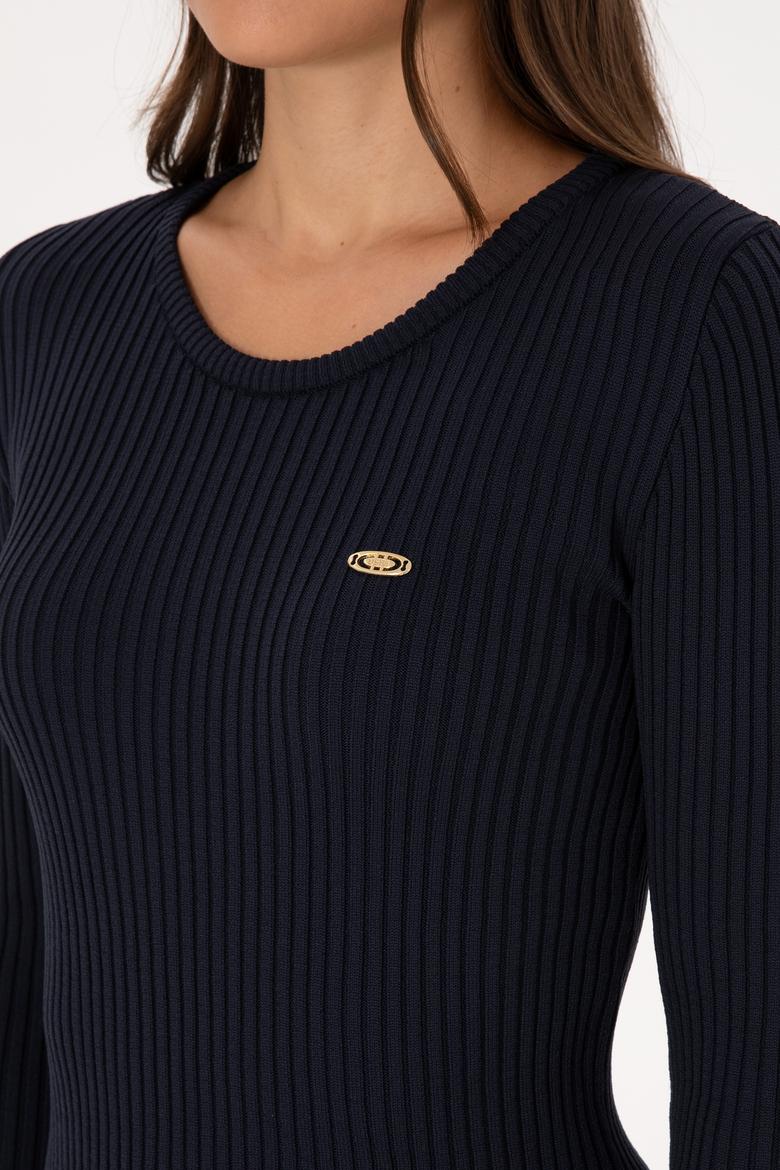 Kadın Lacivert Bisiklet Yaka Kazak - 50314780011