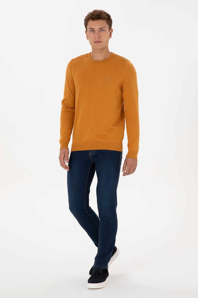 Erkek Koyu Mavi Slim Fit Jean Pantolon