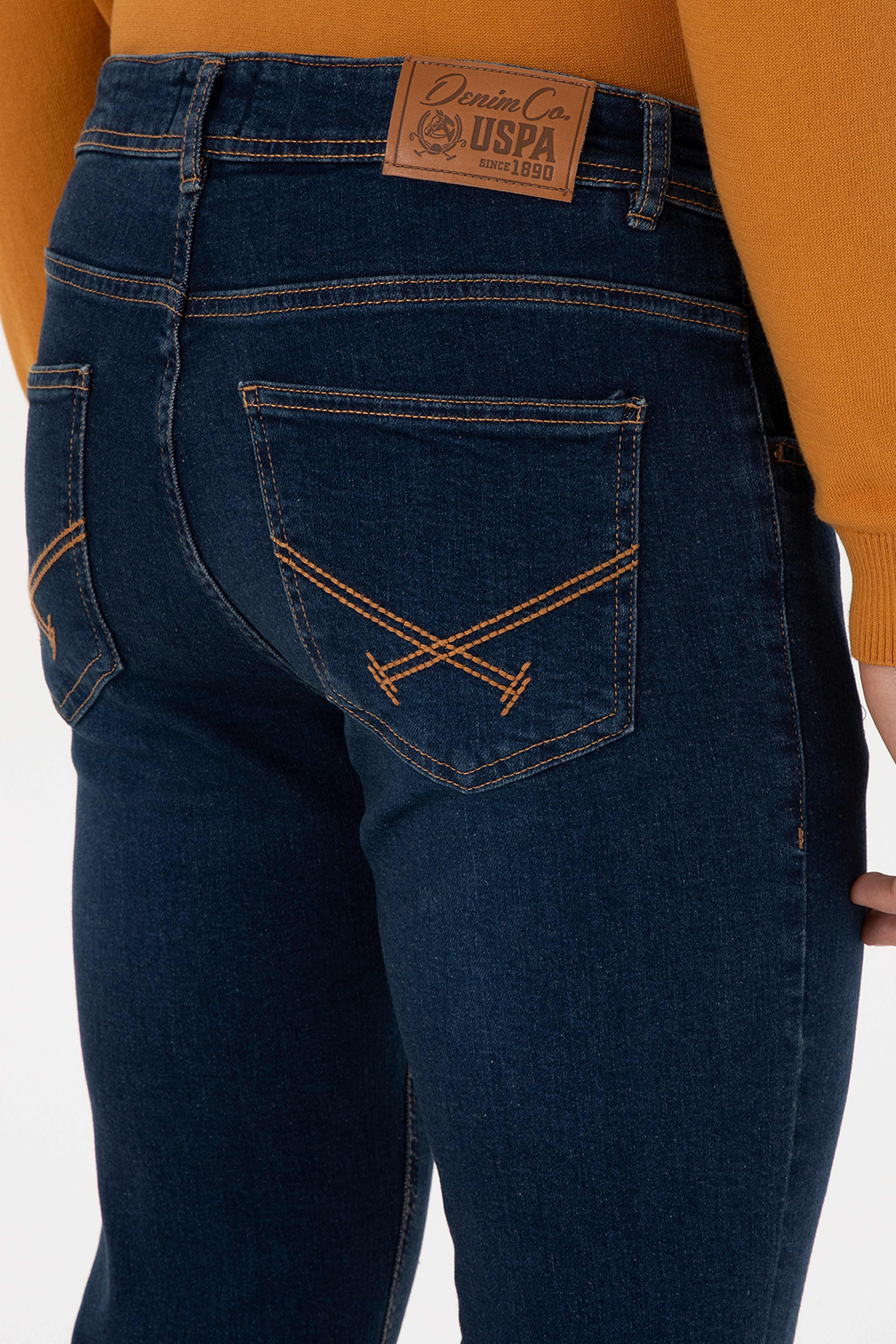 Erkek Koyu Mavi Slim Fit Jean Pantolon - Image 6