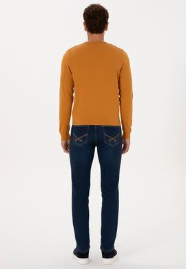 Erkek Koyu Mavi Slim Fit Jean Pantolon - 50316544023
