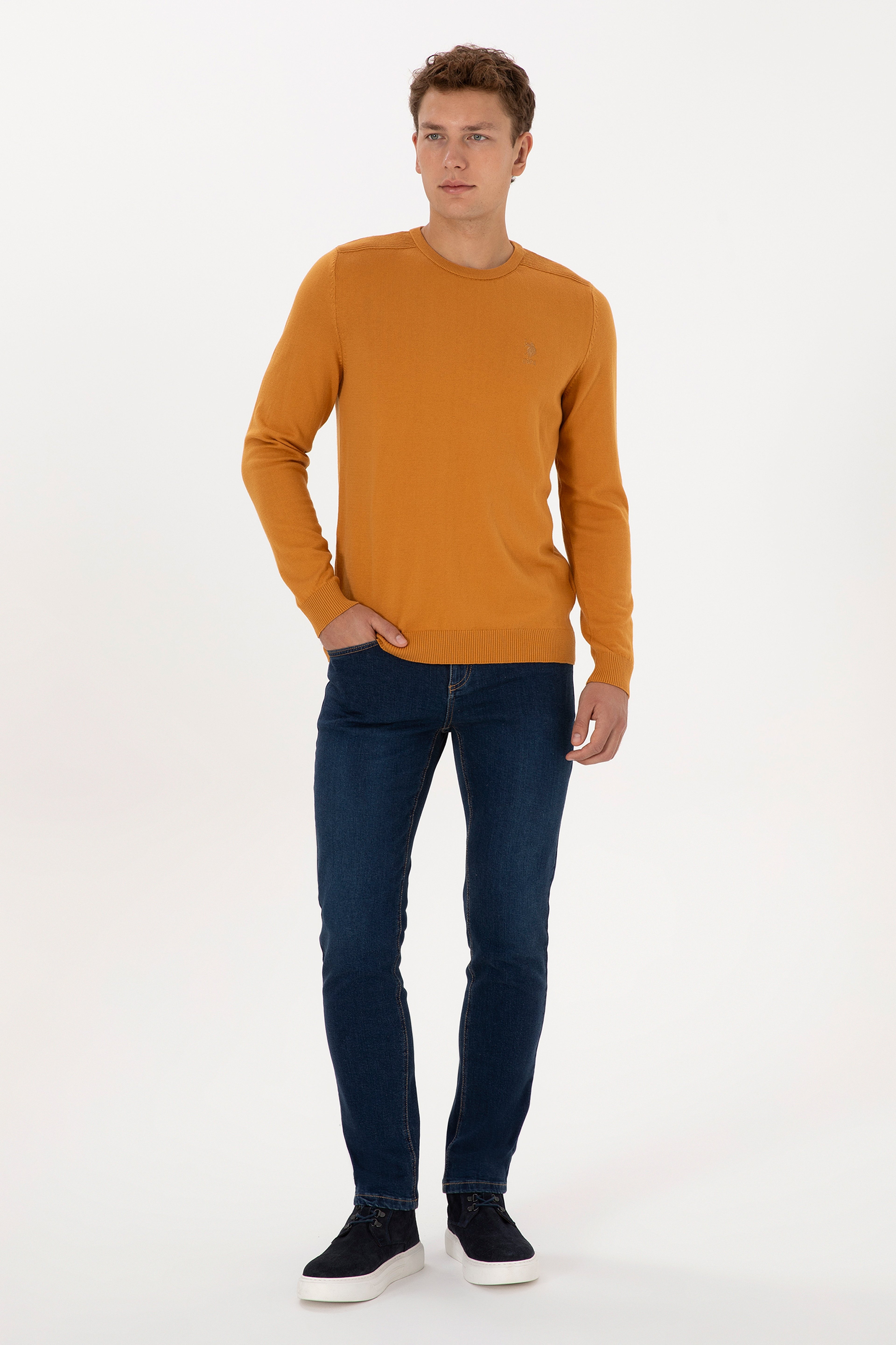 Erkek Koyu Mavi Slim Fit Jean Pantolon - Image 3