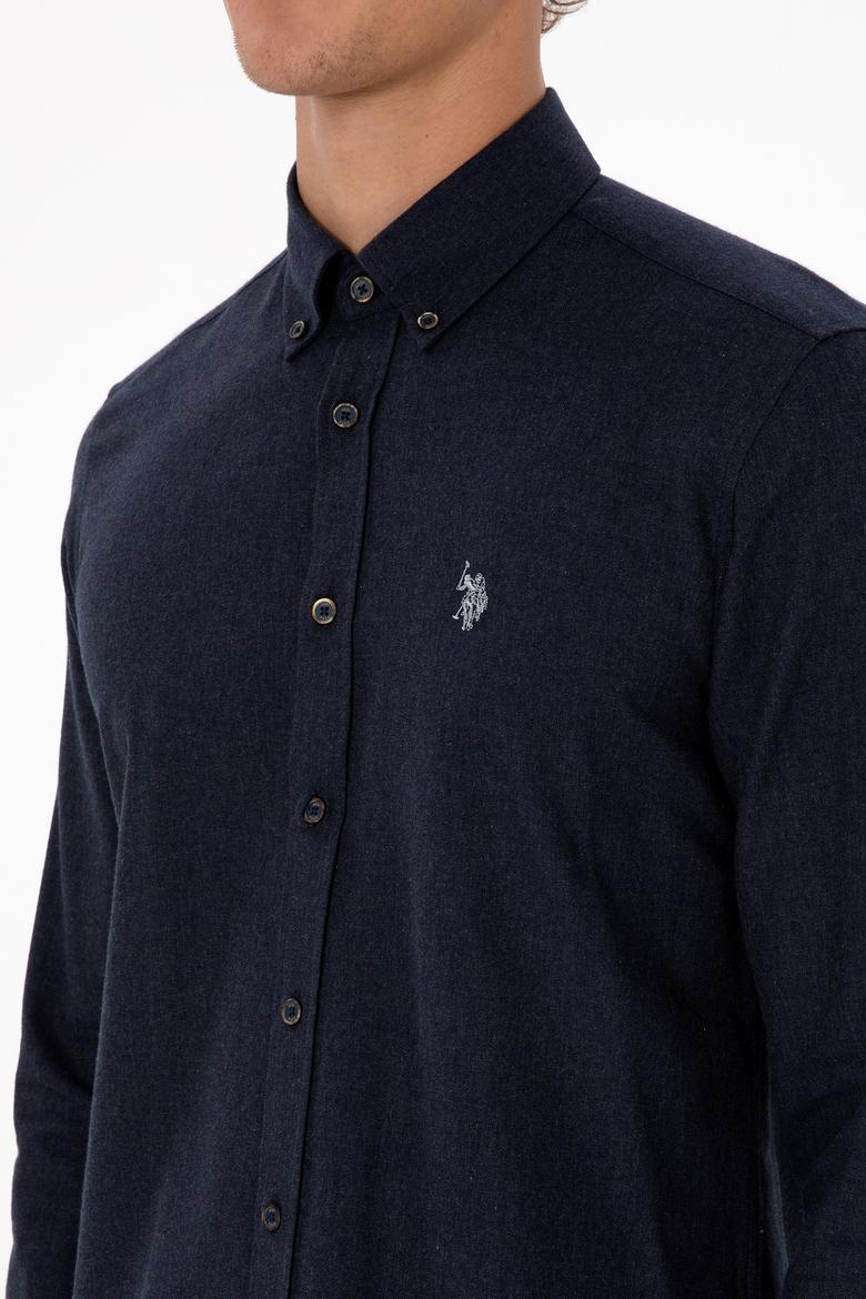 Erkek Lacivert Uzun Kollu Basic Gömlek - 50316721024