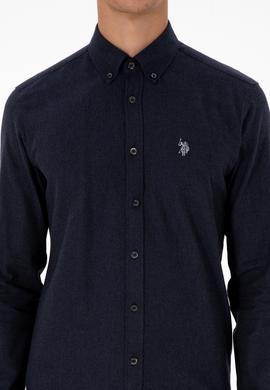 Erkek Lacivert Uzun Kollu Basic Gömlek - 50316721024