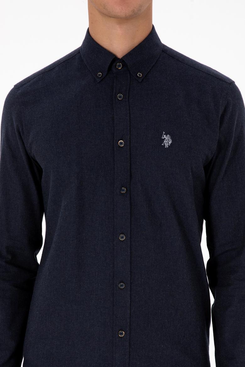 Erkek Lacivert Uzun Kollu Basic Gömlek - 50316721024