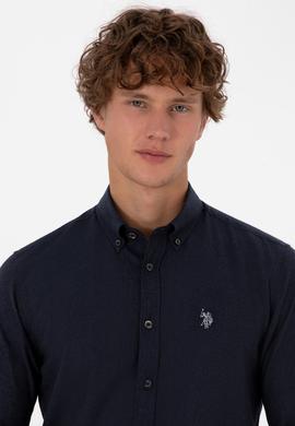 Erkek Lacivert Uzun Kollu Basic Gömlek - 50316721024